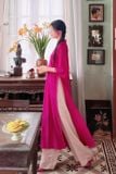  W - Áo dài Hồng Khánh (quần hồng phấn) XÉO XỌ 