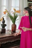  W - Áo dài Hồng Khánh (quần hồng phấn) XÉO XỌ 