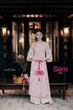  Áo dài hồng nhạt tay lửng JOIE DES ROSE 