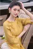  Áo dài Lá Ngọc Cành Vàng CÁM 