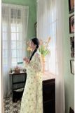  W - Áo dài Mạt Trà (quần trắng) XÉO XỌ 