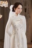  Áo dài trắng cô dâu thuê công LAM KHUE 