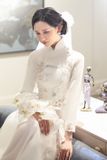  Áo dài trắng cô dâu thuê công LAM KHUE 