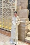  Áo dài trắng tay dài H2B 