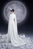  Áo dài trắng tay dài quết đất LAM KHUE 