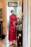  Áo dài Tuyết Phượng tím (quần hồng) XÉO XỌ 