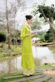  Áo dài xanh chuối MEO STORE 