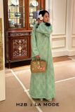  Áo dài xanh lá tay dài H2B 