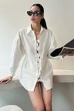  Áo Sơ Mi ren giữa form rộng LECIA 
