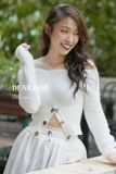  Áo trắng bẹt vai tay dài DEAR JOSE 