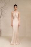  Đầm lụa kem body quấn cổ KISSERINE 