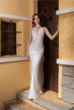  Đầm lụa trắng body quấn cổ KISSERINE 