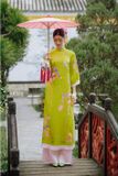  Khai Xuân xanh viền hồng quần hồng XÉO XỌ 