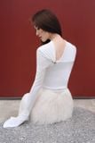  Set áo tay kèm chân váy lông CHATS 