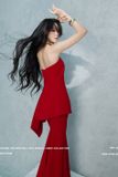  Set đỏ áo cúp ngực và chân váy dài LANE JT 