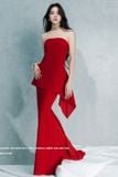  Set đỏ áo cúp ngực và chân váy dài LANE JT 