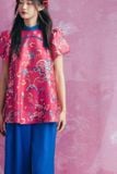  Set đồ Như Ý hồng đậm quần xanh dương DINGDANG 