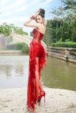  Set váy CHIFFON đỏ GLAMDOLL 