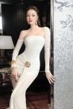  Váy body thun trắng tay dài GLAMDOLL 