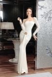  Váy body thun trắng tay dài GLAMDOLL 