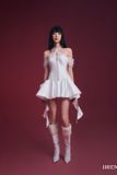  Váy cổ yếm cách kiểu chéo ren JIRENE 