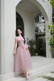  Váy cổ yếm hồng công chúa JOSEPHIEN 