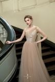  Váy cúp ngực đính đá tà lưới phồng JOSEPHINE 
