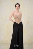  Váy cúp ngực trên dưới tà đen dài BY DI 
