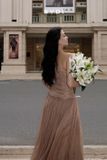  Váy dài xéo 1 bên đan dây ngay eo BY DI 