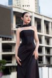 Váy đen dài choàng cổ BYDI 