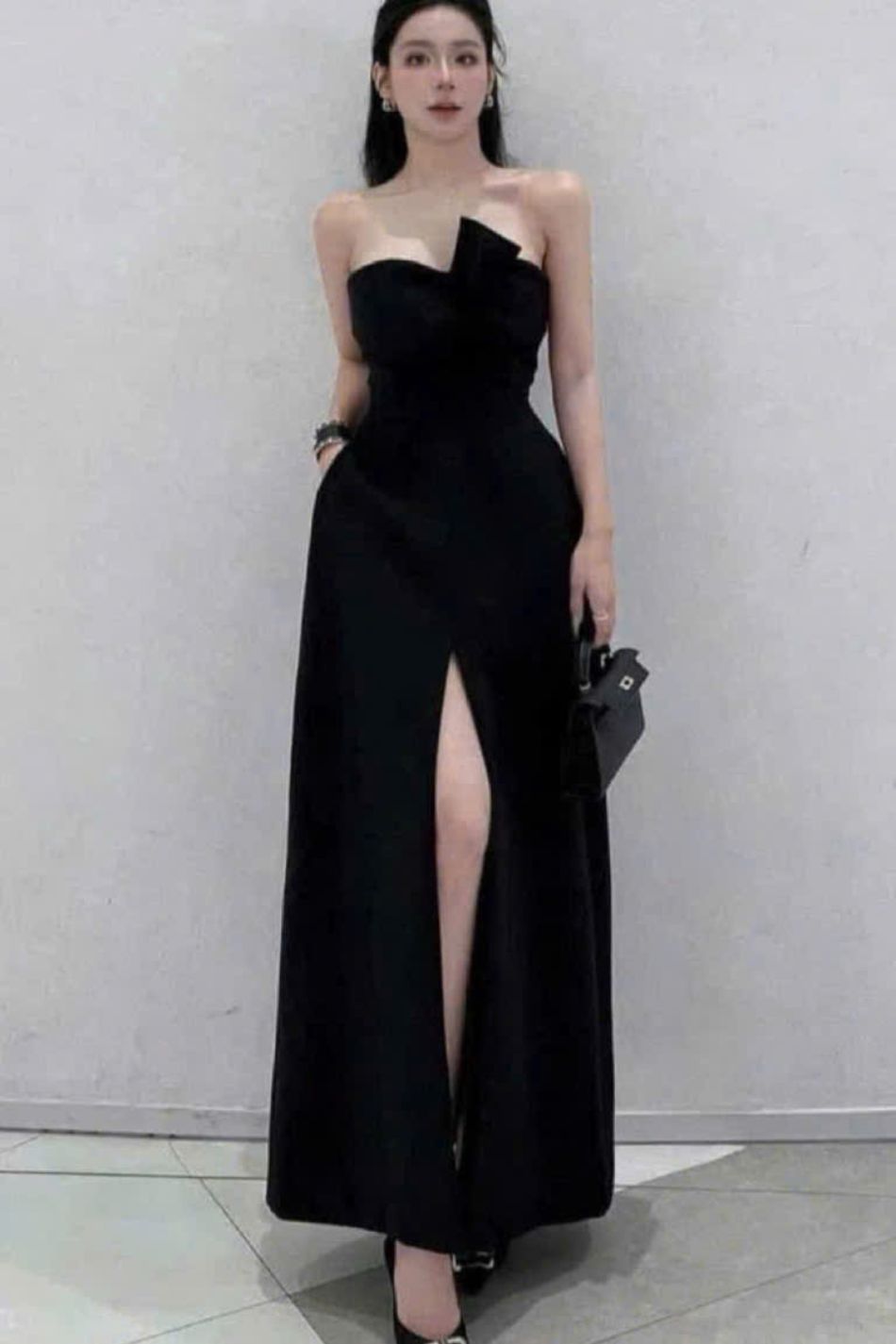  Váy đen dài xẻ đùi LANE JT 