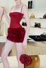 Váy đỏ 2 dây chân váy lông FANCI CLUB đi tiệc sang chảnh