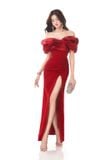  Váy đỏ bẹt vai xẻ đùi MAEL FEMME 