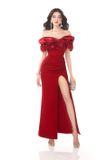  Váy đỏ bẹt vai xẻ đùi MAEL FEMME 