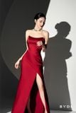  Váy đỏ cúp ngực xẻ đùi BYDI 