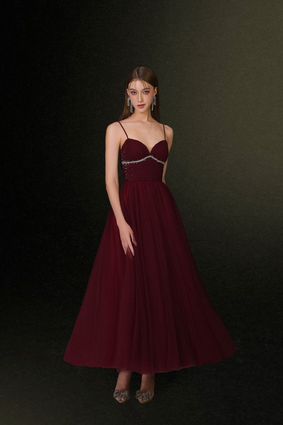  Váy đỏ dài 2 dây JOSEPHINE 
