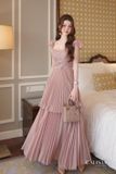  Váy hồng dài 2 tầng CASLITADEMINHTHANH 