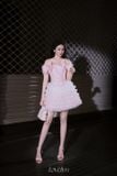  Váy hồng ngắn đính nơ 2 bên LOVELYN 