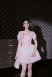  Váy hồng ngắn đính nơ 2 bên LOVELYN 
