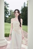  Váy kem dài NORA bẹt vai LOVELYN 