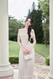  Váy kem dài NORA bẹt vai LOVELYN 