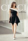 Váy lệch vai đen ngắn CICI 