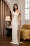  Váy lụa cổ vuông dáng dài Kisserine 