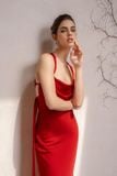  Váy lụa đỏ dài KISSERINE 