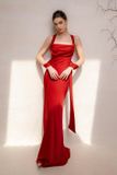  Váy lụa đỏ dài KISSERINE 