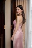  Váy lụa hồng cúp ngực KISSERINE 