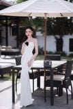 Váy Mooris trắng ôm body hoa đen MAEL FEMME 