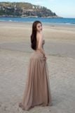  Váy nâu cúp ngực dáng dài đi biển BYDI 