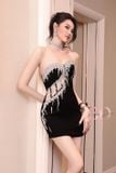  Váy ngắn cúp ngực đính đá BANDAGE DRESS 