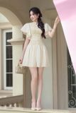  Váy ngắn kem tay phồng LOVELYN 